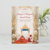 Anand Karaj invitations Digital Sikh Wedding cards Kaart (Staand voorkant)