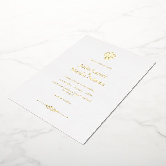 Anand Karaj Sikh Onkar Minimalistische bruiloft Folie Uitnodiging (Gedraaid)