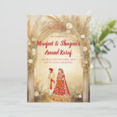 Anand Karaj uitnodigingen Digitale Sikh Trouwkaart (Staand voorkant)