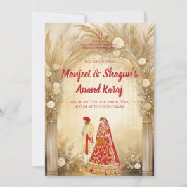 Anand Karaj uitnodigingen Digitale Sikh trouwkaart
