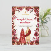 Anand Karaj uitnodigingen Digitale Sikh Trouwkaart (Staand voorkant)