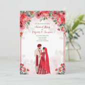 Anand Karaj uitnodigingen, Sikh-huwelijksuitnodigi Kaart (Staand voorkant)