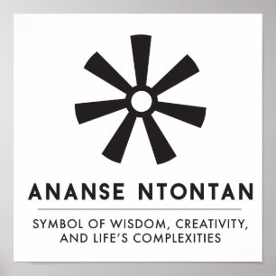 ANANSE NTONTAN   Symbool van de wijsheid, creativi Poster
