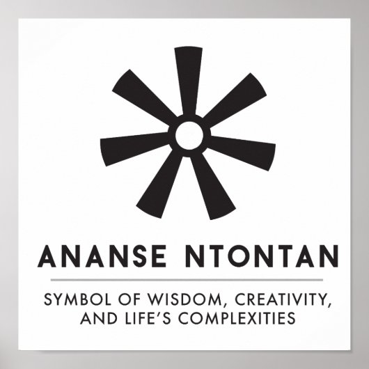 ANANSE NTONTAN | Symbool van de wijsheid, creativi Poster (Voorkant)