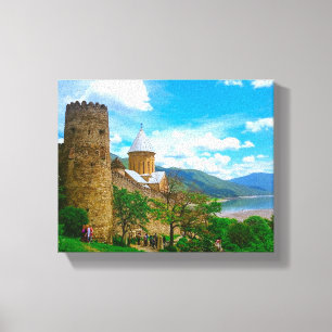 Ananuri Castle Georgia Aragvi Kautsgebergte Canvas Afdruk