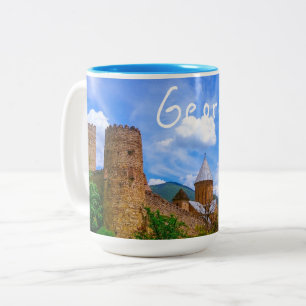 Ananuri Castle Georgia Aragvi Kautsgebergte Tweekleurige Koffiemok