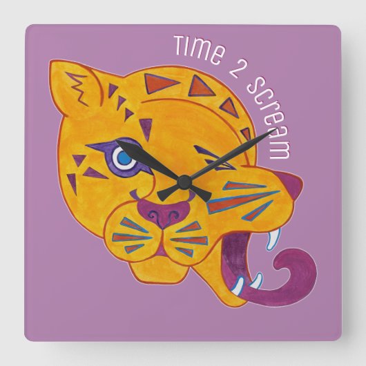 Anarchic Venom Leopard Vierkante Klok (Voorkant)