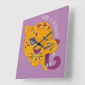 Anarchic Venom Leopard Vierkante Klok (Hoek)