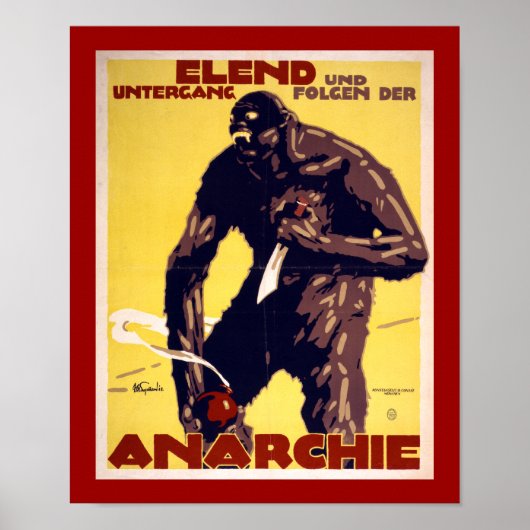 Anarchie - Duits WWI-Poster (grens) Poster (Voorkant)