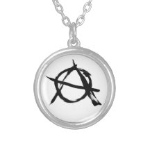 Anarchie een Klein rond Geplateerd Ketting