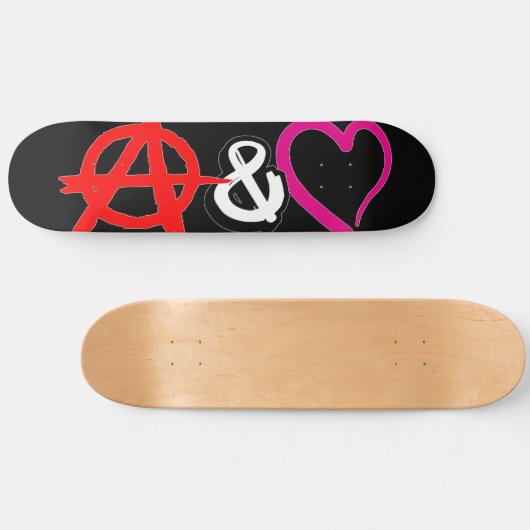 Anarchie en liefde persoonlijk skateboard (Horizontaal)