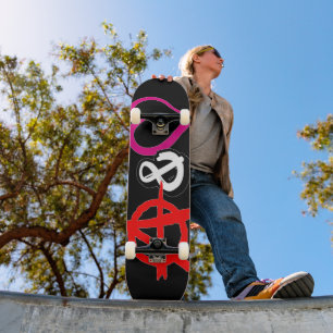 Anarchie en liefde persoonlijk skateboard