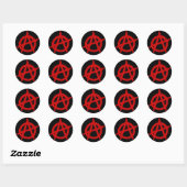 Anarchie in het rood ronde sticker (Vel)