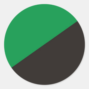 anarchie milieuvlag groene zwarte ecologie ronde sticker