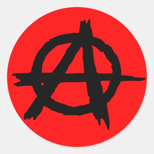 Anarchie Ronde Sticker (Voorkant)