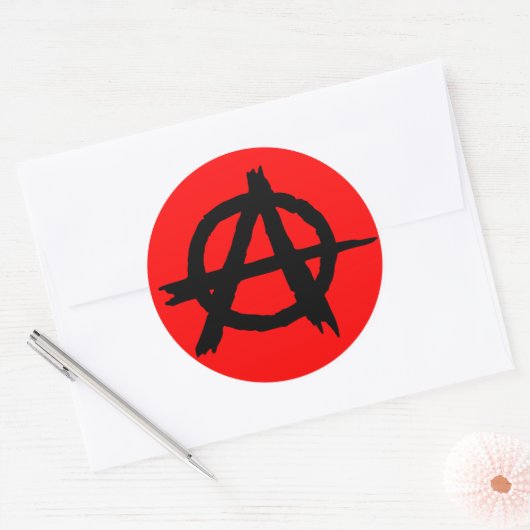 Anarchie Ronde Sticker (Envelop)