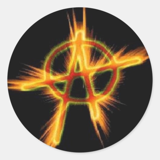 Anarchie Ronde Sticker (Voorkant)