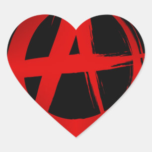 Anarchie symbool hart sticker