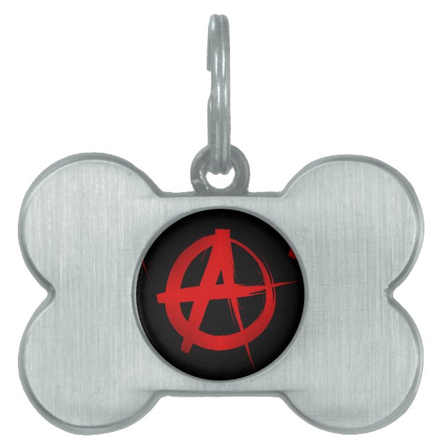 Anarchie symbool huisdieren naamplaatje (voorkant)