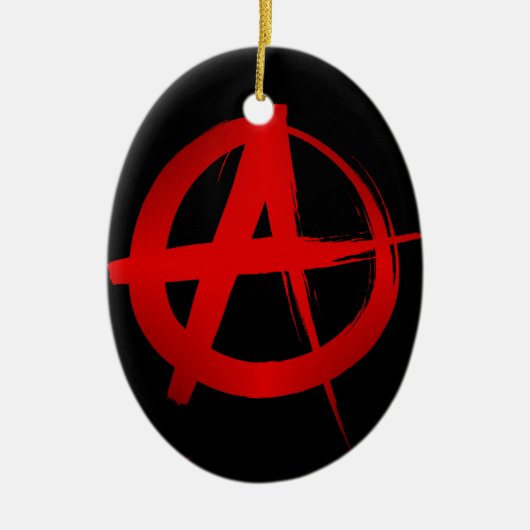Anarchie symbool keramisch ornament (Voorkant)