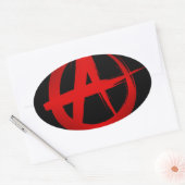 Anarchie symbool ovale sticker (Envelop)