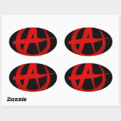 Anarchie symbool ovale sticker (Vel)