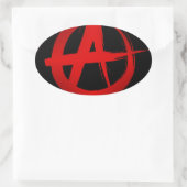 Anarchie symbool ovale sticker (Tas)