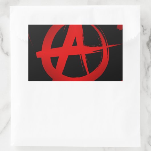 Anarchie symbool rechthoekige sticker (Tas)