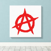 Anarchie symbool rode punk muziekcultuur teken cha canvas afdruk (Insitu (Houten vloer))