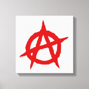 Anarchie symbool rode punk muziekcultuur teken cha canvas afdruk