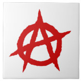 Anarchie symbool rode punk muziekcultuur teken cha tegeltje (Voorkant)