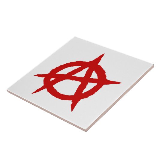 Anarchie symbool rode punk muziekcultuur teken cha tegeltje (Zijkant)