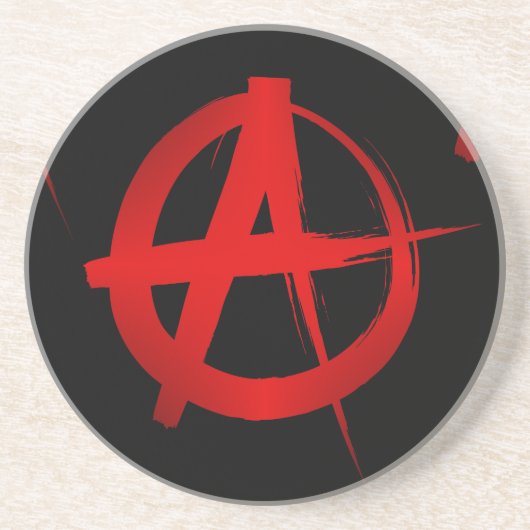 Anarchie symbool zandsteen onderzetter (Voorkant)