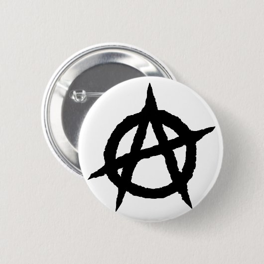 Anarchie symbool zwarte punk muziekcultuur teken c ronde button 5,7 cm (Voorkant /achterkant)