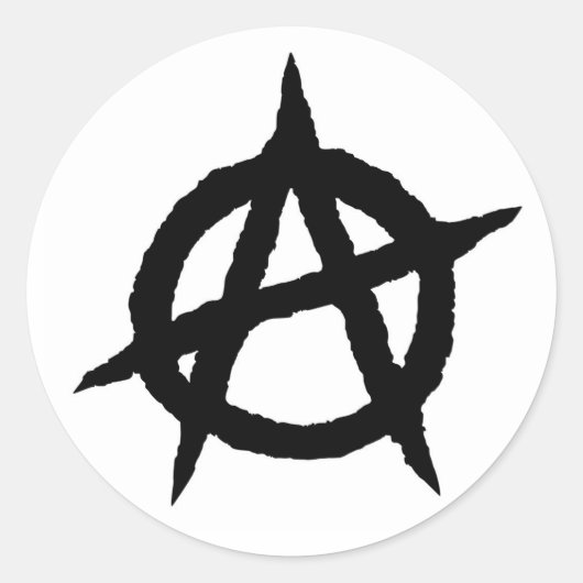 Anarchie symbool zwarte punk muziekcultuur teken c ronde sticker (Voorkant)