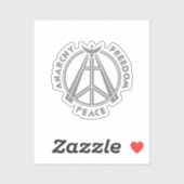 Anarchie, vrijheid en vrede: het symbool van de mo sticker (Vel)