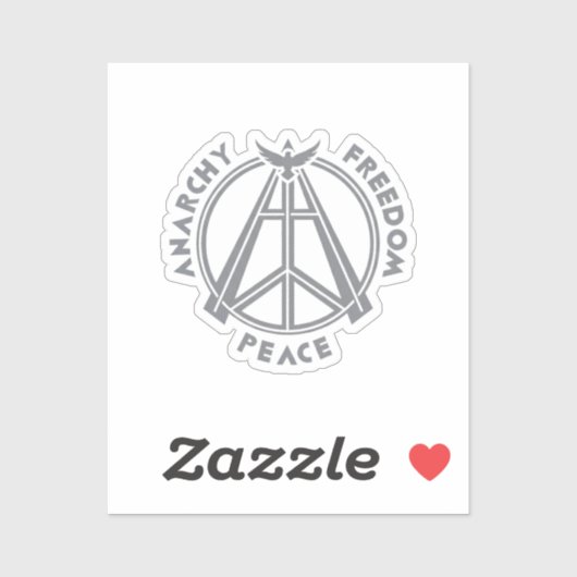 Anarchie, vrijheid en vrede: het symbool van de mo sticker (Vel)