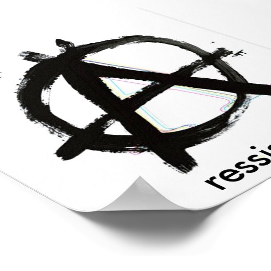 anarchie, weerstand poster (Hoek)