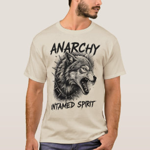 Anarchie Wolf Onstuimige Geest Punk Illustratie T-shirt