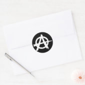 Anarchie zwart ronde sticker (Envelop)