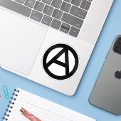 Anarchiesymbool Sticker (Laptop met iPhone)