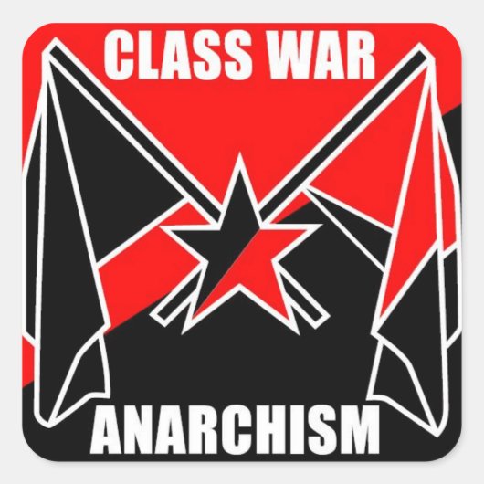 Anarchisme in de klassenoorlog vierkante sticker (Voorkant)