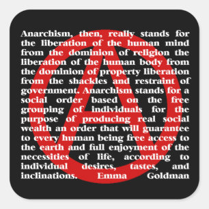 Anarchisme is citaatsticker vierkante sticker