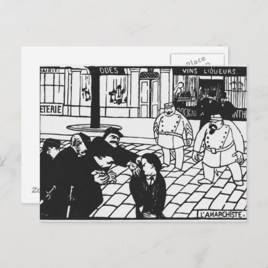 Anarchist, 1892 briefkaart (Voorkant / Achterkant)