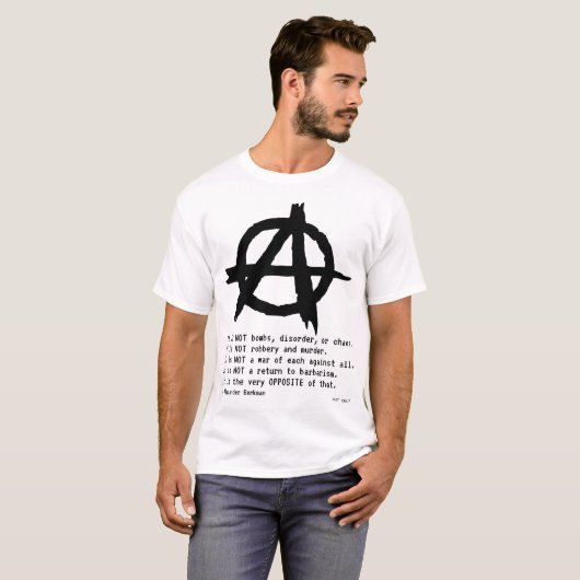 Anarchist Alexander Berkman Wat is Anarchy Quote T-shirt (Voorkant volledig)