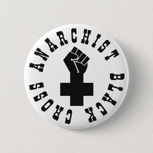 Anarchist Black Cross Ronde Button 5,7 Cm (Voorkant)