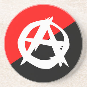 Anarchist Black White en Red Flag Zandsteen Onderzetter