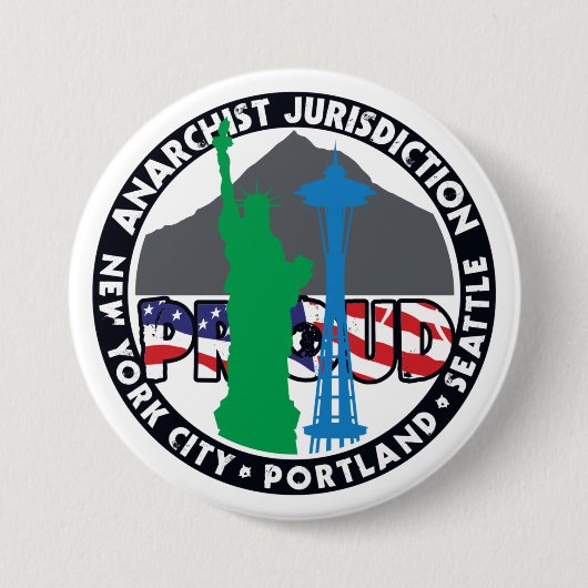 Anarchist Jurisdiction Proud Ronde Button 7,6 Cm (Voorkant)