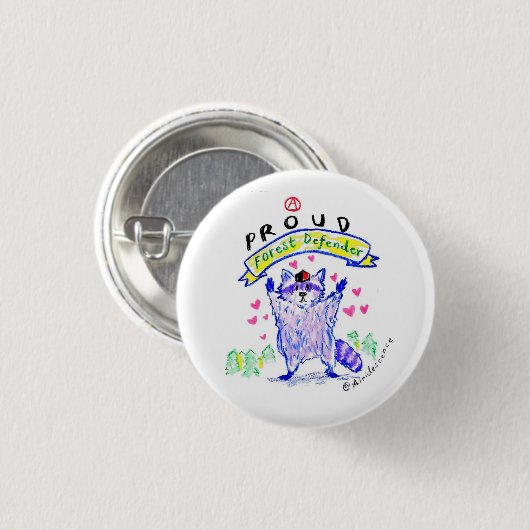 Anarchist Raccoon Forest Defender Button (Voorkant /achterkant)
