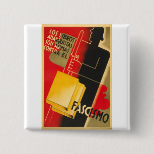 Anarchist uit de Spaanse burgeroorlog tegen het fa Vierkante Button 5,1 Cm